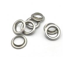 1 set di occhielli, occhielli per utensili da 5 mm, 100 occhielli e rondelle passacavo. Occhielli in metallo Occhielli per tende e teloni, per borse, scarpe, abbigliamento, ecc, argento