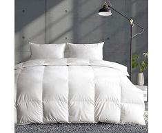 APSMILE Piumino doca Leggero 135x200cm, Piumone Rinfrescante Per il Clima Caldo - 100% Cotone Biologico, Con imbottitura in Piuma e Piuma, Trapunta Sottile Estate Inserto (Bianco, 135x200)