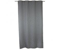 Gözze 65010-90-4045 - Tenda a occhielli Tunis, oscurante, in tinta unita a fantasia arricciata, con 8 occhielli e fettuccia termoadesiva per regolare la lunghezza, 140 x 245 cm, poliestere, conforme a Ökotex 100, colore: Argento
