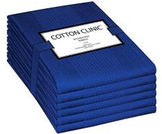Clinica di Cotone Set di 6 Strofinacci, Lavabili in Lavatrice Strofinacci Cucina Cotone, Strofinacci Asciugapiatti Assorbenti - 40 x 70 cm Blu