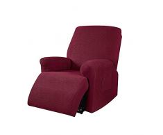Il Gruppone Passione Casa Copripoltrona Jacquard Elasticizzato per Poltrona reclinabile Relax con Tasche copridivano salvadivano - Bordeaux