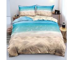 Copripiumone Matrimoniale 220x240 Sabbia Azzurra - 3d Animali Natural Contempo Elegante Facile Pulire Copripiumoni + 2 Federa 50 X 80 cm Copripiumone Adatto Per Adulti E Bambini