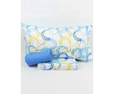 Lenzuola matrimoniali completo Bassetti Dream FEBE in cotone variante Azzurro