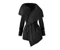 Fannyfuny Trapuntino 100 Grammi Giacca a Vento da Donna di Media Lunghezza Slim Fit in Lana con Risvolto Giacca a Vento Tinta Unita Cappotto Sottile Capispalla da Pile Ragazzo 12 Anni