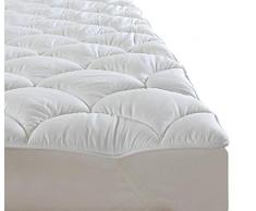 Il Gruppone Coprimaterasso Trapuntato Topper con fascie Elastiche Disponibile in 3 Misure - Bianco - Matrimoniale