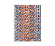 ABAKUHAUS Etnico Tappeto da Parete e Copriletto, Oriental Geometrica Motif, più Tecnologia Moderna Digitale, 110 x 150 cm, Multicolore
