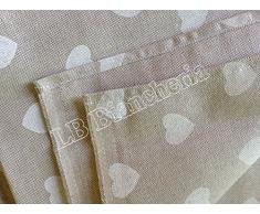 Set 6 strofinacci - canovacci da cucina cm 50x70 - Made in Italy - Cuoricino bianco - moderno chic
