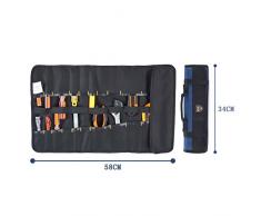 Babimax Borsa degli attrezzi a rotolo, portatile ,Materiale di Oxford stoffa 58x 34 cm per elettricista e lavoro aereo colore blu