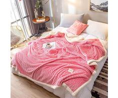 CDML Coperte Pile Coperta di Flanella Spessa Calda di Agnello Cashmere Coperta Invernale Doppia trapuntino Singolo -1,5x2,0 m
