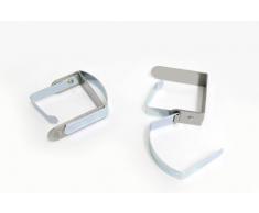 Set 4 Pz. Di Molla Ferma Tovaglia Reggiborsa Inox 18/10 Dimensioni 16X1,2 Altezza 45 Mm