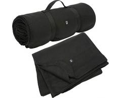 Brandit Coperta in pile militare militare militare per attività allaria aperta, in pile, Nero, taglia unica, normale