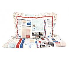 1001 Wohntraum Copriletto e Cuscino Kira 180 x 220 cm Parigi Francia Travel Plaid Coperta Quilt