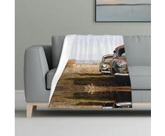 LOKGIE Coperta antica in flanella di flanella per auto, 81 x 122 cm, morbida e soffice coperta per letto, divano e divano (viaggio/singolo)