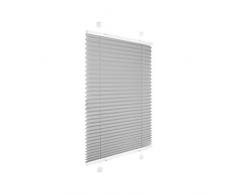 Victoria M. Tenda Plissé, 55 x 200 cm, Grigio, Tenda Plissettata EasyFix Klemmfix montabile Senza Fori