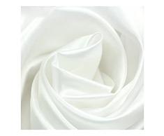 MUYUNXI Tessuto Raso Stoffa Seta al Metro per Abiti Gonne Pigiama Biancheria Intima Matrimoni Feste 150 Cm di Larghezza Venduto al Metro(Color:Bianco Puro)