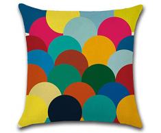 Aipark 4 Pezzi 45 x 45 cm Federe per Cuscini Decorative con Forme Geometriche Colorate in Cotone e Lino per divani, Letto, Sedie e camere