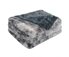 VOTOWN HOME Comfort - Coperta morbida e morbida in pelliccia sintetica, per divano e letto, 150 x 200 cm, colore: grigio