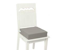 Cuscino Rialzo da Sedia per Bambini, Fansu Pelle Comodo e Facile da Pulire Smontabile Regolabile Cuscino Alzasedia per Seggioloni Cuscino Seduta per Sedia da Giardino (Quadrato grigio,32x32x8cm)