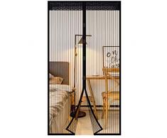 Extsud Zanzariera Magnetica con Velcro Chiusura Automatica Tenda Zanzariera a Strisce Anti Zanzare Insetti per Porte Finestre Balcone Soggiorno (120x220 cm)