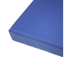 Cuscino per panca in pelle PU con cerniere, resistente allacqua, 5 cm di spessore per sedia da pranzo, sedia da pranzo, sgabello da giardino, panca da giardino (blu, 150 x 40 x 5 cm)