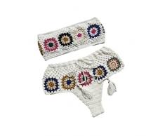 Costumi Da Bagno Per Donna 2 Pezzi - Costumi Da Bagno Fatti A Mano AllUncinetto Creatività Plaid Costume Da Bagno AllUncinetto Fascino Sexy Due Pezzi Costumi Da Bagno Beach Party Concerto Costume