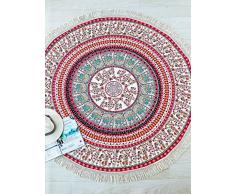 ganesham Handi Crafts - Indiano Mandala Hippie Ombre Boho Decorazione zingara della Boemia, decorazione domestica, panno di cotone, panno di mobili, tappeto yoga, tappezzeria di meditazione arazzi, roundie spiaggia, spiaggia di