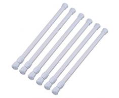 Gurxi Aste a Molla per Tende Aste a Molla per Tende Finestra Asta per Tenda Estensibile Bastoni Astine con Molla a Pressione Bacchette Estensibili per Tende 30-50cm 6 PCS