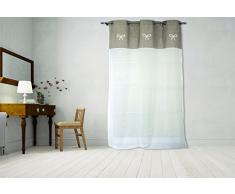 Soleil docre Tenda in Voile di Cotone Ricamata Emilie Tortora con Occhielli