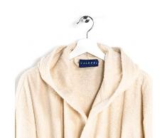 Caleffi - Accappatoio MINORCA per Adulti, Donna/Uomo/Unisex con Cappuccio, in Spugna 100% Morbido Cotone Idrofilo 400gsm, Lavabile in Lavatrice 40° + Asciugatrice, Taglia L Colore VANIGLIA