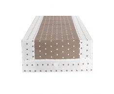 Russo Tessuti Centrotavola Centro Runner Striscia Shabby Cuori Fancy 45x130 cm-Beige