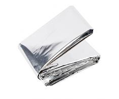 Steellwingsf, coperta termica per esterni, usa e getta, per sopravvivenza, emergenza, salvataggio, primo soccorso, impermeabile, Silver, Taglia unica