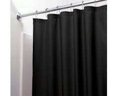 InterDesign Asta Tenda Doccia Anti-Ruggine, Impermeabile, Nero, 180x100x0.25 cm