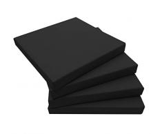 ECOPELLE Nero Cuscino da Giardino per Esterni mis.50X50X sp. 5 cm Set di pz.4 Universale per Poltrona,Salotto,SALOTTINO,Divano,DIVANETTO Rattan/MIDOLLINO Tessuto IDROREPELLENTE - Made in Italy-