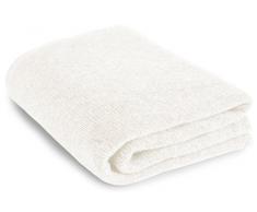 Love Cashmere Pregiata Coperta da Viaggio in Cashmere al 100% (Cashmere Blanket) - Bianco - Realizzato a mano ad in Scozia