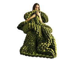 XZSBDXHH Coperta a Maglia Grossa in Lana Lavorata a Mano Coperta Calda e Accogliente Fatta a Mano allUncinetto per Divano Yoga Grande e Morbida Letto Sedia per Animali Domestici (A 100x200cm)