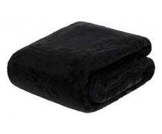 Brandsseller Coperta di Finta Pelliccia 150 x 200cm Coperta Accogliente Coperta di copriletto Nero