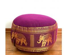 livasia | Cuscino zafu in kapok con Ricami rilassanti in Seta | Cuscino Yoga | da Meditazione | da Terra con Maniglia