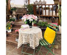 BSTLY Tovaglia Traforata Pastorale allAmericana Vintage in Pizzo allUncinetto Plaid Beige 110X160 Cm