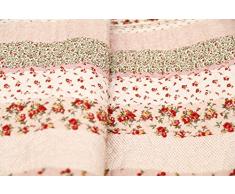 1001 Wohntraum 17jn20 Quilt Greta Rose Fiori, 220 x 230 cm, Coperta plaid, Vintage Shabby soffitto, paese casa rosa
