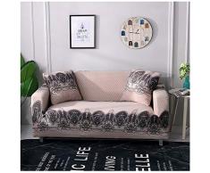 Fiori Nordici Copridivano Elasticizzato Fantasia, Tessuto in Elasticizzato Stampa 1/2/3/4 Posti Nordico Poliestere Anti Acaro/Rughe/Polvere Fodera Divano Lavabile (Stile 5,2 Posti)