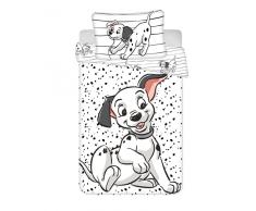 aptex Disney La carica dei 101 - Set di biancheria da letto reversibile, 100 x 135 cm