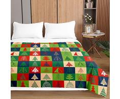 Surwin Trapuntino Copriletto Trapuntato Primaverile Estivo,Stile Moderno,Trapuntino in Morbida Microfibra Albero di Natale 3D Leggero Coperta Letto Singolo Matrimoniale (Patchwork,100x150cm)