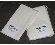 SET COPPIA 2 PEZZI 1+1 OSPITE 30 x 50 + ASCIUGAMANO 50 x 100 PANTONE by BASSETTI 11-O701 WHISPER WHITE AVORIO ASCIUGAMANI 100% SPUGNA DI PURO COTONE