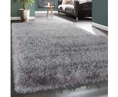 Shaggy Pelo Alto Tappeto Moderno Fili Morbidi Tinta Unita Grigio Chiaro Grigio, Dimensione:160x230 cm