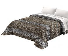Tata Home Trapunta Invernale Matrimoniale Imbottita 300 gr/mq Piumone Caldo Letto 2 Piazze 260x260 cm Fantasia Animalier Maculata Made in Italy Mod. Leopardata