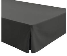 EasyCosy - Mantovana Giroletto Modello ATENEA Vestiletto Coprirette per Letto 150 cm + volant di 32cm. Colore Grigio (150x190/200cm)