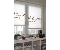 Gardinia 30937 - Tenda a rullo Easyfix Decor con scritta CaffÃ¨, 120 x 150 cm, con adesivo o ganci, bianco, tessuto