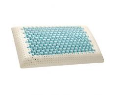 Evergreenweb - Cuscino Memory Foam 40x70 Alto 12 cm, Modello Saponetta Air Massage Doppia Fodera Silver e Cotone Naturale Lavabile, Guanciale Letto per CERVICALE, Traspirante Termosensibile Antiacaro