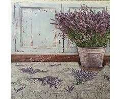 Tappeto arredo Passatoia Cucina "Lavanda" in ciniglia cm 55x190 Shabby chic provenzale - Made in Italy - fondo antiscivolo