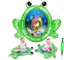 Tappetino Nuova forma di rana Gonfiabile per Neonati, Tappetino Tummy Time Gonfiabile Pad Cuscino Acqua, Centro per Giochie Attività Divertenti Stimola La Crescita Il Neonato e del Bambino con Pompa